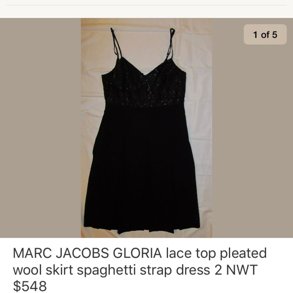 MARC JACOBS GLORIA lace spaghetti strap dress NEW